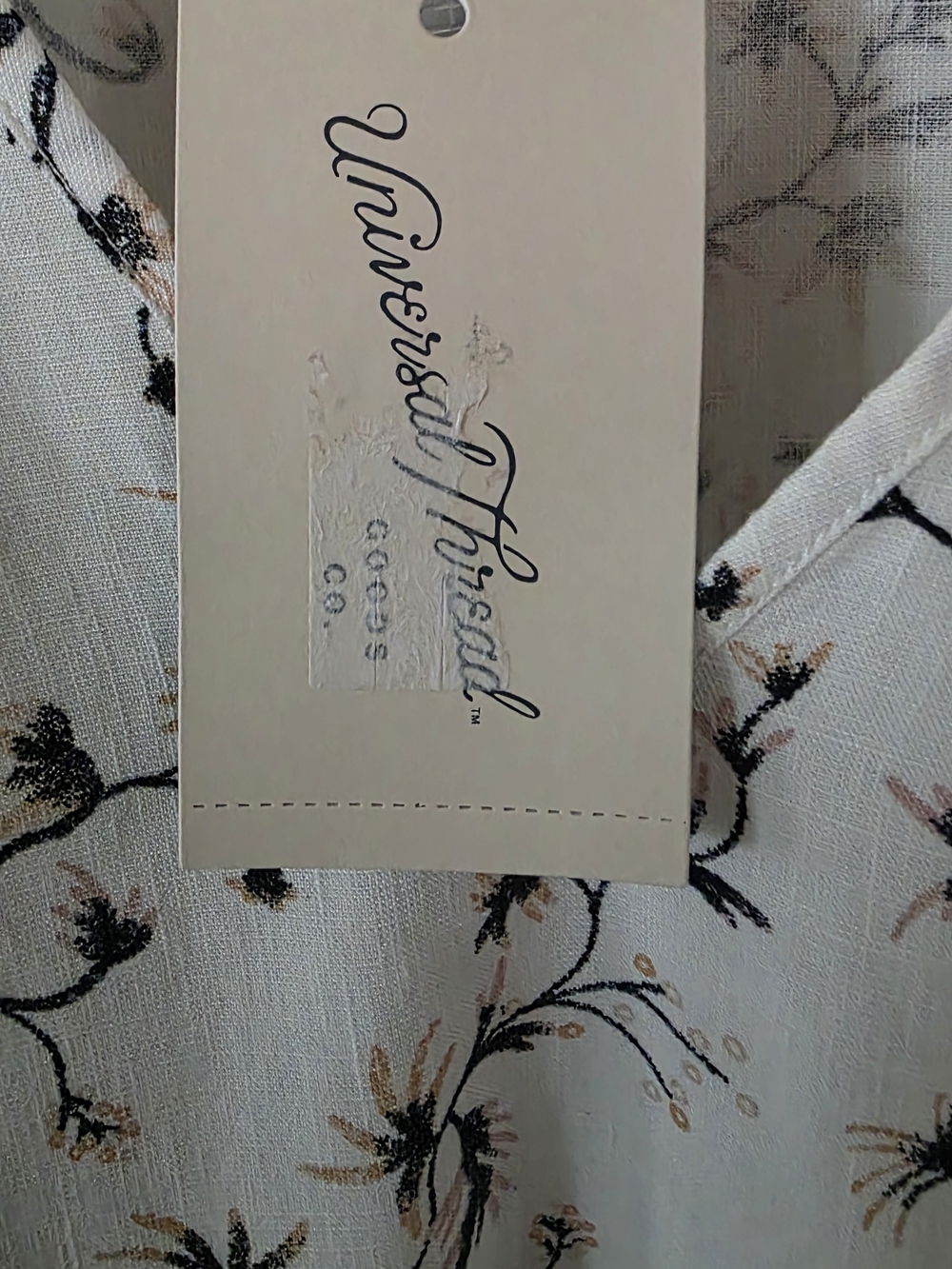 Universal Thread Bell Sleeve White Mini Dress with Black And Pink Floral Print - Picture 7 of 10